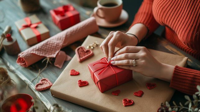 Wrapping valentine gift