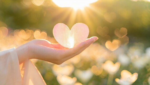 ハートを持った手