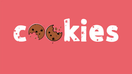 Chunky cookies text, logo, words for branding, packaging, naming