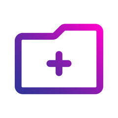 Obraz premium add folder gradient icon