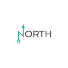 simple North Logo with arrow concept vector