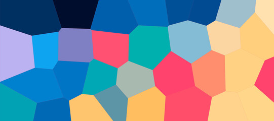 Abstract illustration of blue, pink and orange Giant Hexagon background.