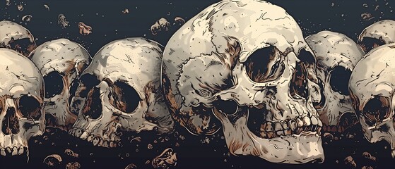 seamless wallpaper featuring a skull background