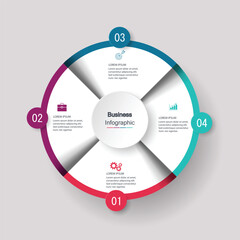 Four Stage Process Cycle Business Infographic