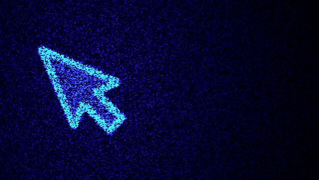 Cursor icon. Data pixels visual concept, glitch transition 4k videos