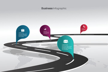 Business Infographic Roadmap to Success