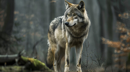 A grey wolf Canis lupus