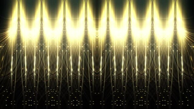 Triumph Penta Arrow Golden God Rays Lights Video Art UltraHD VJ Loop