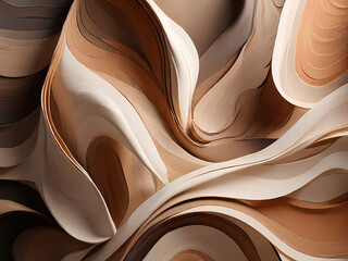 Craft high-quality simple abstract art images, focusing on organic forms and earthy tones, using a close-up perspective to capture the texture