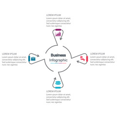 Four Stage Process Cycle Business Infographic