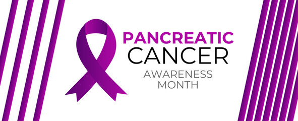 Pancreatic Cancer awareness month is observed every year in November. is a disease in which malignant cells form in the tissues of the pancreas. banner, cover, card. Vector illustration