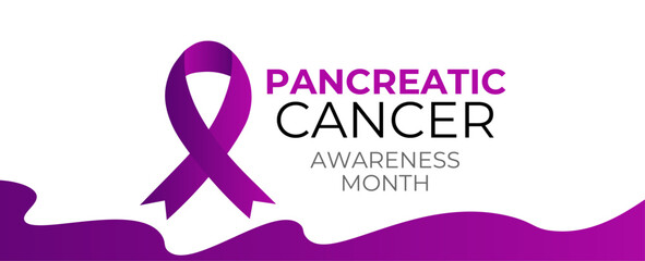 Pancreatic Cancer awareness month is observed every year in November. is a disease in which malignant cells form in the tissues of the pancreas. banner, cover, card. Vector illustration