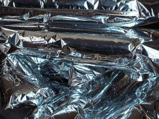 Silver plastic balloon texture for abstract glitter background.    