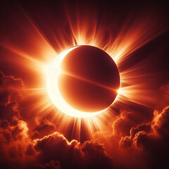 eclipse solar corona solar 2024 - obrazy, fototapety, plakaty