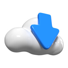 Download from Cloud 3D Illustration Icon