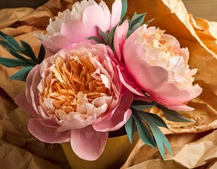 PIVOINES EN PAPIER 3