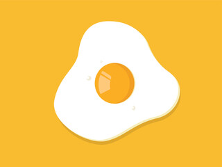 Fried egg breakfast, meal yolk vector