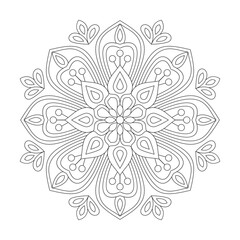 Attractive Floral Mandala for Coloring Book Design
