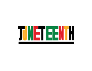 Juneteenth  Multi-colored Word Only