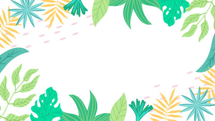 Colorful colourful vector beautiful spring background with hand drawn flowers and leaves