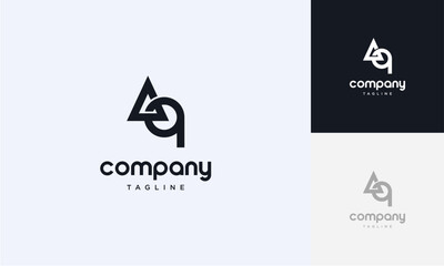 Letter q lowercase initial creative shape abstract with triangle monogram logo