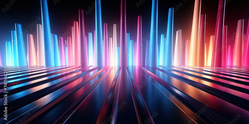 Poster Abstract Background With Lines and Colors Generative AI