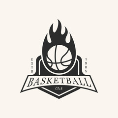 basketball logo icon vintage design logo vector.