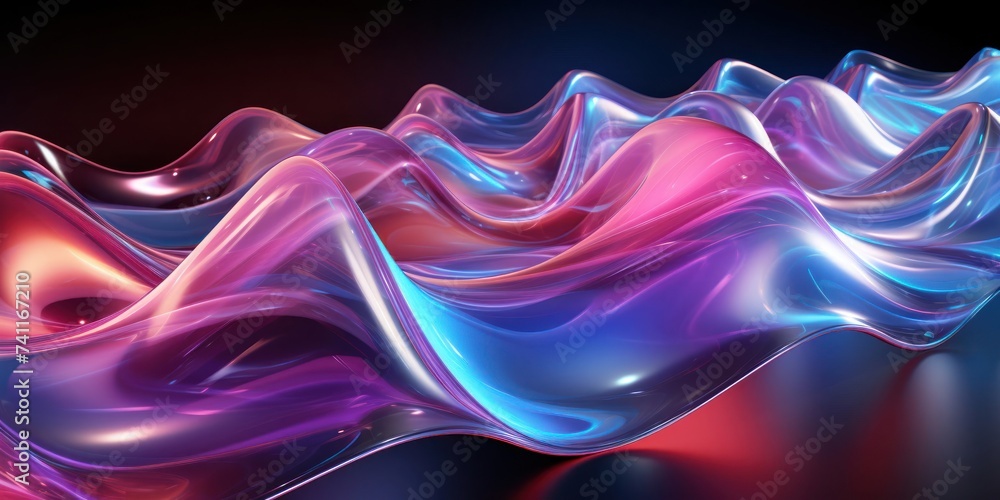Aufkleber colorful abstract background with wavy lines generative ai