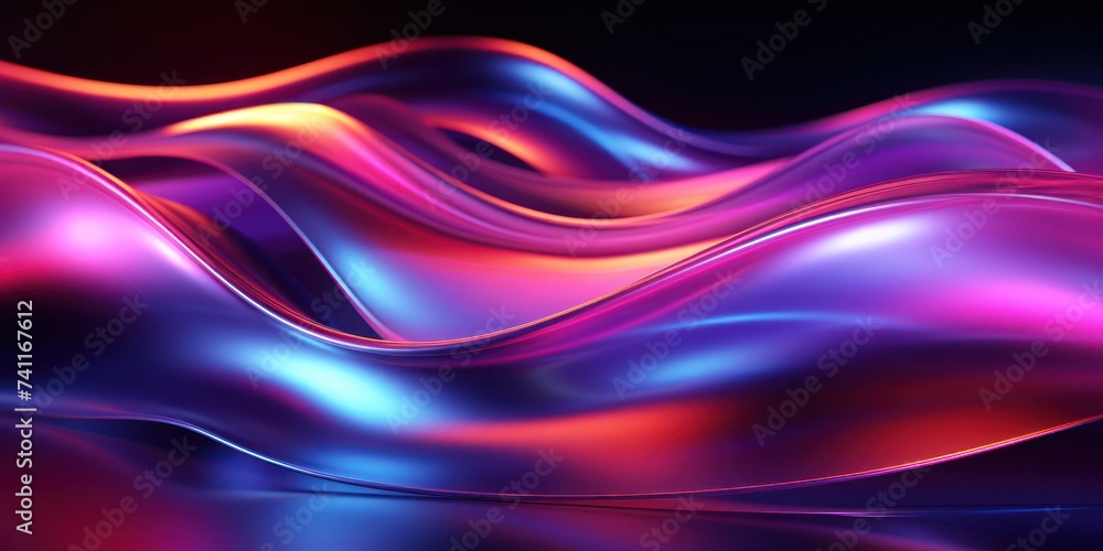 Poster colorful abstract background with wavy lines generative ai
