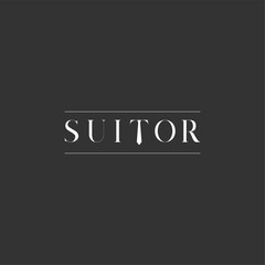elegant suitor typography logo concept vector icon