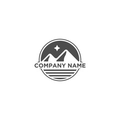 simple logo vector mountain for outdoor company