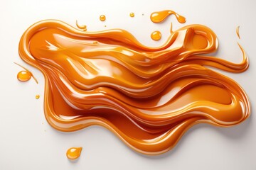 Orange Liquid Flowing Down White Surface Generative AI