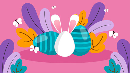 Colorful colourful vector gradient easter celebration background with egg