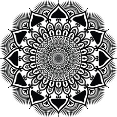 Beautiful floral pattern mandala art isolated on a white background, decoration element for meditation poster, yoga, banner, henna, invitation, cover page, design element mandala art, vector art