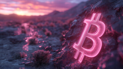 bitcoin vapor wave desert crypto winter