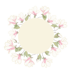 Vector magnolia flowers background illustration