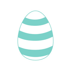 Easter egg line art illustration isolated on white. Vector illustration