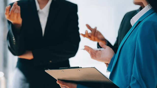 Team of business people are meeting to analyze data for marketing plan,Market research reports and income statistics, Financial and Accounting concept.