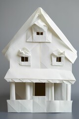 Paper origami of a colorful house