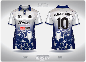 EPS jersey sports shirt vector.blue stars in the dark night pattern design, illustration, textile background for sports poloshirt, football jersey poloshirt.eps