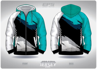 EPS jersey sports shirt vector.Paint the water green black white pattern design, illustration, textile background for sports long sleeve hoodie.eps