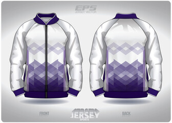 EPS jersey sports shirt vector.purple and white wall tile pattern design, illustration, textile background for sports long sleeve sweater.eps