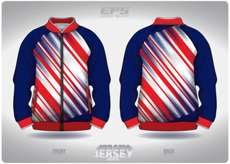 EPS jersey sports shirt vector.red blue gradient polka dot pattern design, illustration, textile background for sports long sleeve sweater.eps