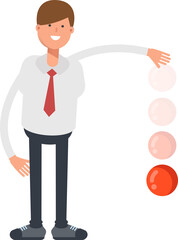 Businessman Character Throwing Ball
