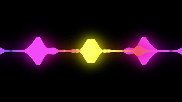 4k abstract music sound wave or audio wavefrom isolated on black background.Line digital minimalist voice and soundtrack.