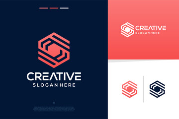 Abstract digital connection technology logo design inspiration