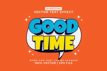 Poster Editable text effect Good Time 3d Cartoon template style premium vector © Hasbi Creative