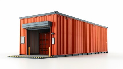 Container Cargo station isolated on white background