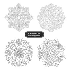 Simplicity Flower 4 Mandala For colouring Book Page
