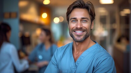 Charming Male Nurse with Welcoming Smile